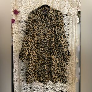 Vintage animal print button up coat